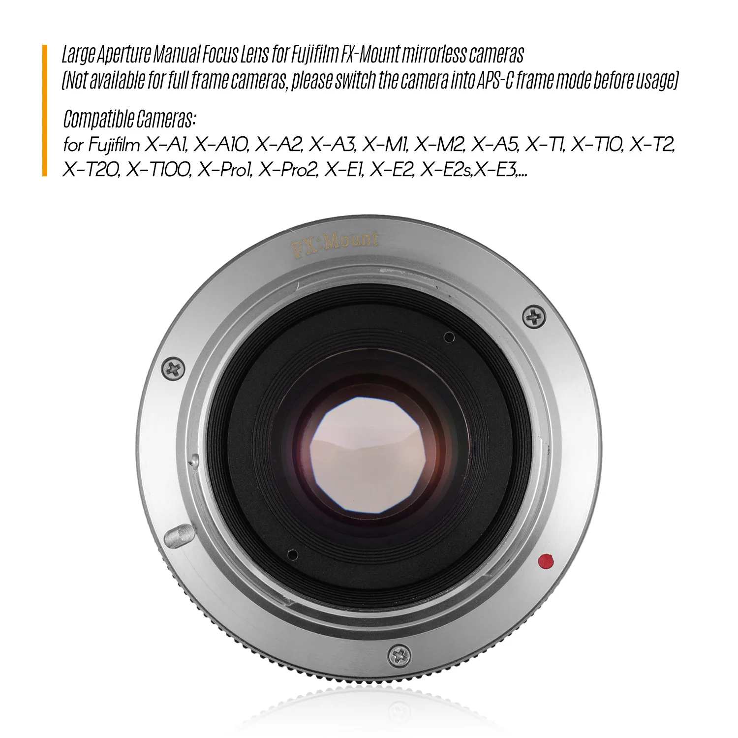 Andoer для Fujifilm FX-Mount беззеркальная камера Canon EOS Olympus 25 мм F1.8 ручная фокусировка объектив камеры Большая диафрагма фотография