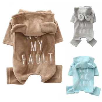 

Winter Dog Clothes Soft Fleece Dog Jumpsuit Small Puppy Coat Cute Pet Outfits Warm Dog Hoodie Letter Clothing For Yorkie