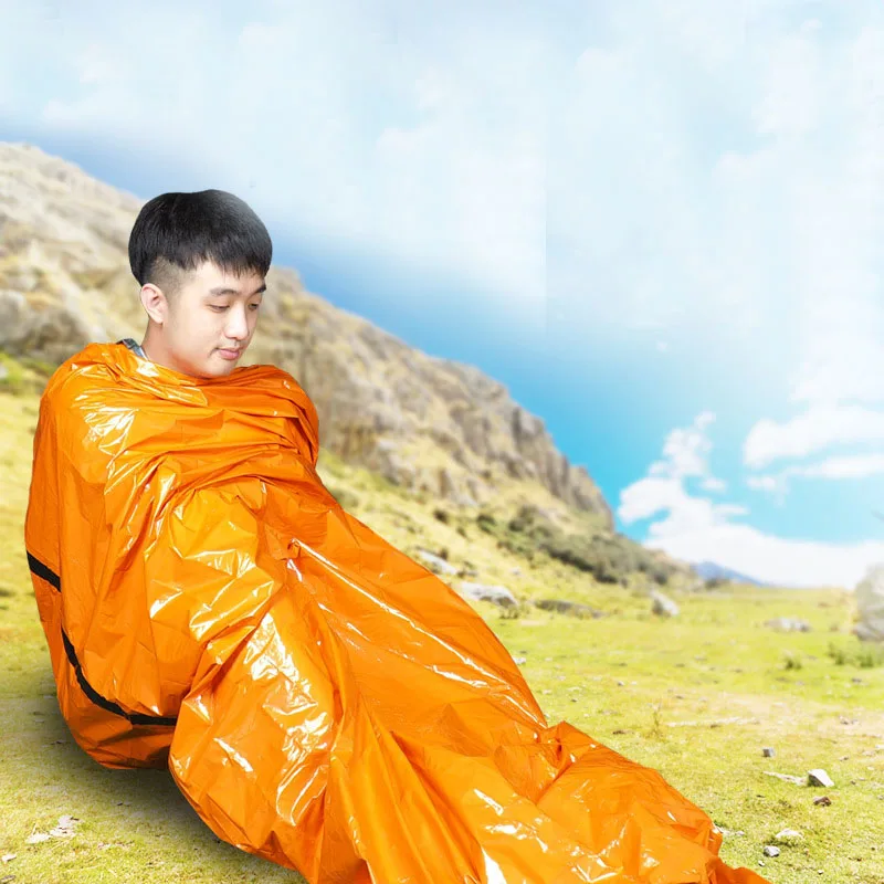 Outdoor Emergency Sleeping Bag Emergency First Aid Sleeping Bag PE Aluminum Film Tent For Outdoor Camping and Hiking Sleep Bag