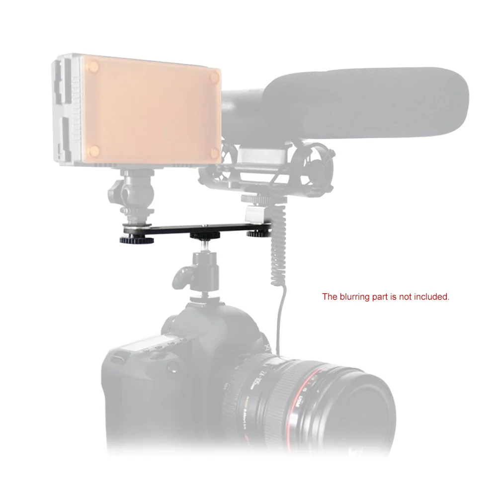 

Double Flash Bracket 1/4" Mounting Screw for Speedlite Video Light Hand Grip Camera Hot Shoe