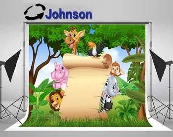 

Discount Safari Jungle Birthday Themed Banner Baby Childs studio background Computer print party backdrop