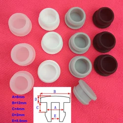 10/20/50/100pcs 8mm Silicone Rubber Hole Caps Inner Hole 5.5mm T-type Plug Cover Snap-on Gasket Blind Hole Seal Stopper