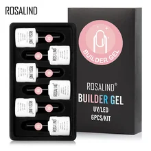 ROSALIND набор гелей для дизайна ногтей, полигель с формой ногтей, впитывающий Гибридный лак для наращивания, Полупостоянный УФ светодиодный гель, базовый топ