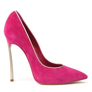 

2019 autumn new European and American style stiletto iron with single shoes matte shoes women's shoes