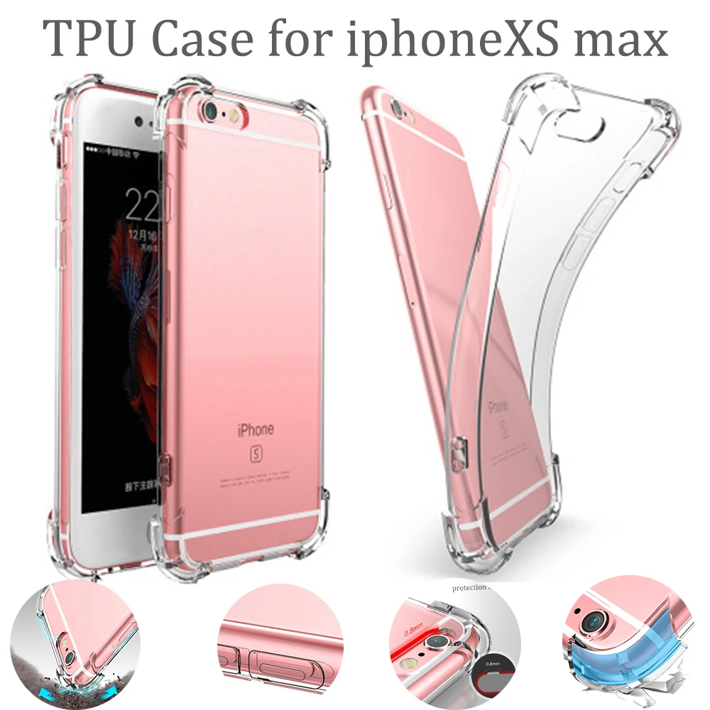 Прозрачный силиконовый чехол для телефона IPhone 11 Pro X XR XS MAX 6 6s 7 8 Plus чехлы с четырьмя