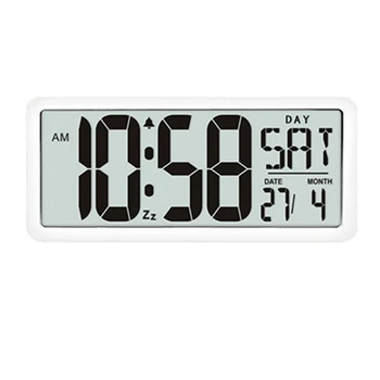

Square Wall Clock Series, Digital Jumbo Alarm Clock, LCD Display, Multi-Functional Upscale Office Decor Desk