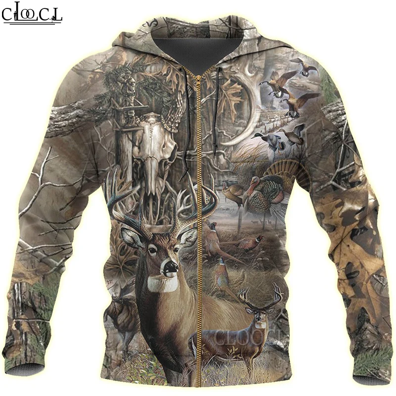 

CLOOCL Newest Popular Animal Deer Hunting Casual Zipper Hoodies Men Women 3D Print Fashion Harajuku Tops Drop Shipping