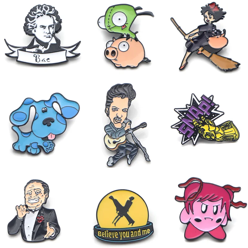 

Cartoon Zinc alloy tie pins badges para shirt bag clothes cap backpack shoes brooches medal for kids decoration E40