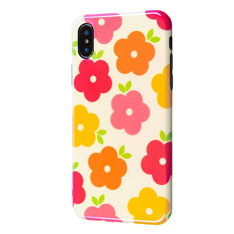 A012 Роскошный Блестящий Мягкий силикон imd чехол для iPhone 11 Pro X XR XS Max 7 8 Plus 6 6S красный цветочный чехол милый цветочный чехол для девочки - Цвет: A012