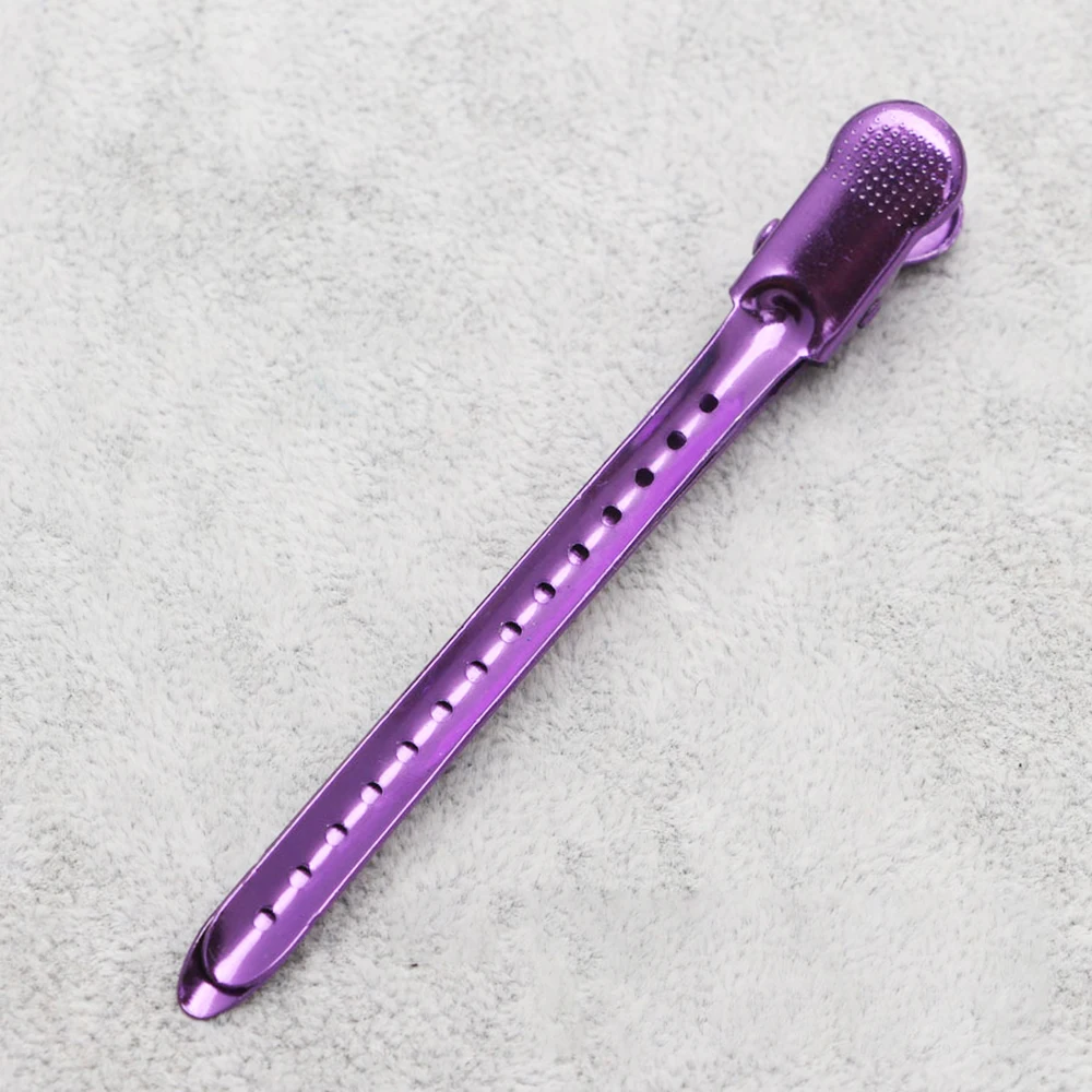 purple 12 шт./компл. Металл Аллигатор заколки для волос "сделай сам" Парикмахерская литья Инструменты для укладки волос красочное длинное Шпильки нанесите маску стирка средства для лица - Цвет: purple