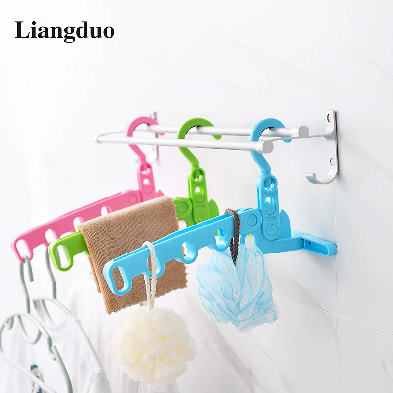 

Liangduo Multi-function1/2/3pcs Hangers For Clothes Drying Racks Storage Rack Closet Storage ABS Material Organizer Space Saving
