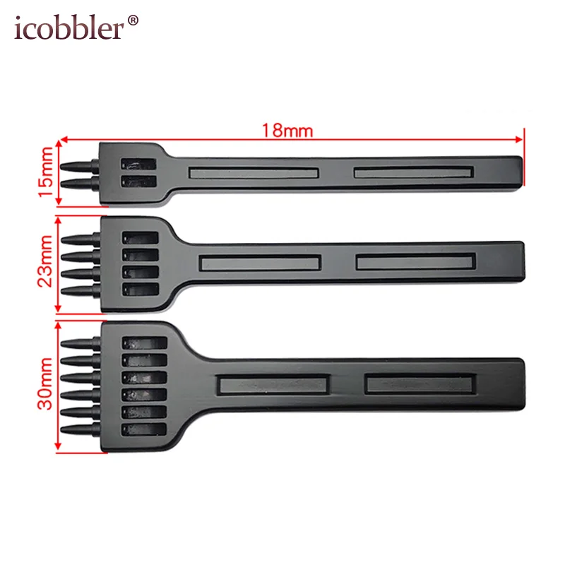 Round hole punch row prong stitching cutter leather craft tool 4mm 2/4/6 holes