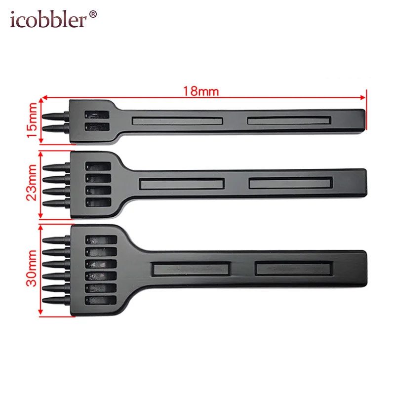 Круглое отверстие пунша ряд зубец шить резак для макияжа кисть для теней для ручного шитья отверстие кожаное ремесло набор интервал, резка, 4 мм 2/4/6 отверстий