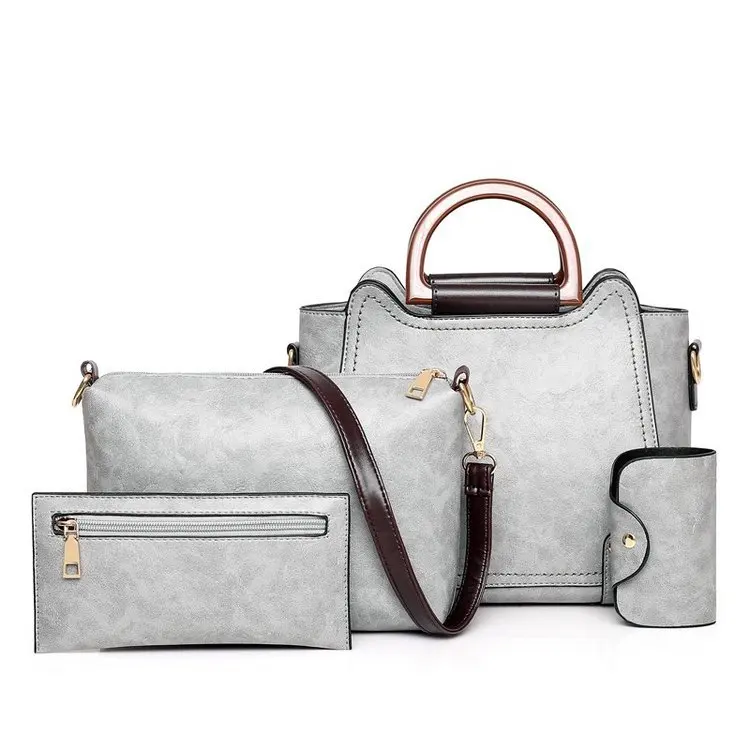 

2019 Summer New Style PU Handbag Different Size Bags Pu Zipper Shoulder Portable Shoulder Bag Soft Surface