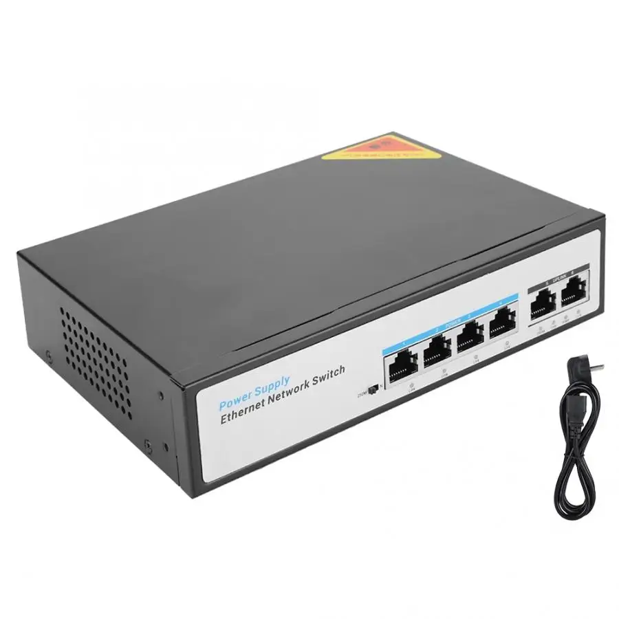Non-Стандартный 100 м шесть-Порты и разъёмы коммутатор питания через ethernet-обхватом 24V встроенный блок питания Ef1006i24