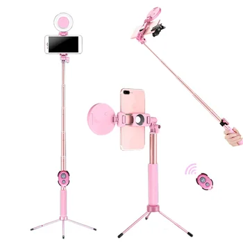 

4 in 1 Selfie ring light Extendable Bluetooth Selfie Stick Tripod With Monopod Phone Mount for smartphone Live broadcast Selfie