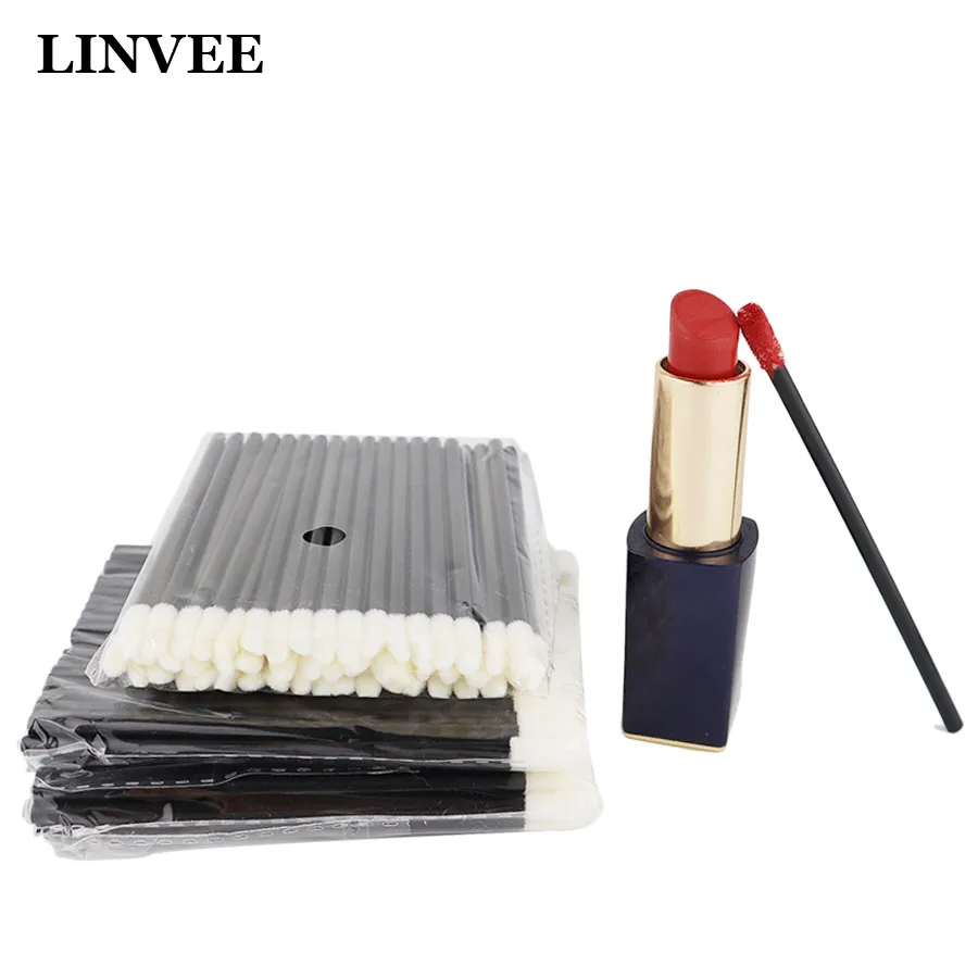 100 Pcs Disposable Lip Brush Cotton Swab Eyeshadow Nail Art Brushes No