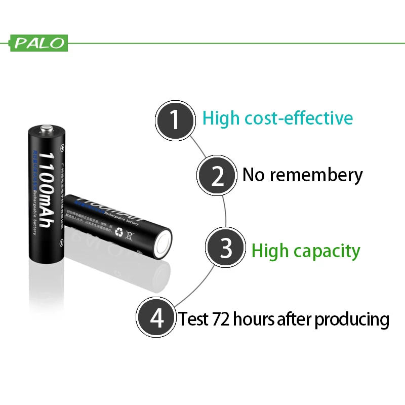 8 шт PALO 1,2 V 3000mAh AA аккумуляторная батарея и 8 шт 1100mAh AAA перезаряжаемые батареи для игрушек автомобиля