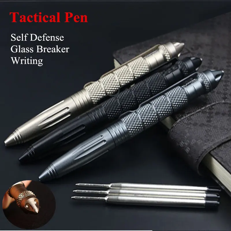 

Portable Anti-skid Glass Breaker Self Defense Tactical Writing Pen Outdoor Camping Hiking defensa personal Tools supervivencia
