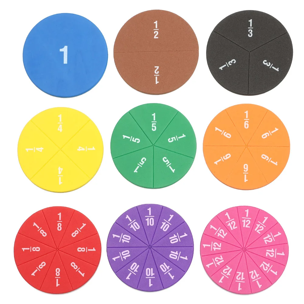quality of service 51pcs Circular Fractions Card Toys