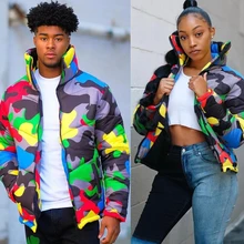 S-4XL размера плюс, сохраняющая тепло, камуфляжная расцветка, зимняя одежда, пальто-пузырь, женский укороченный пуховик размера плюс, парка, верхняя одежда