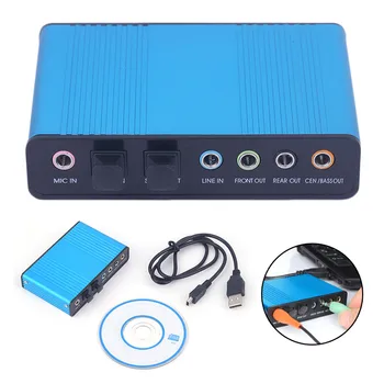 

External Sound Card USB 6 Channels 5.1/7.1 Surround Adapter Audio USB 2.0 Optical Sound Card Adapter for PC Laptop Desktop