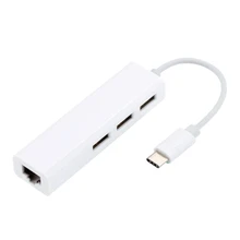 Usb ethernet adaptador com hub usb 2.0 3 port usb hub, transmissão de dados de alta velocidade divisor usb para computador portátil, hdd móvel