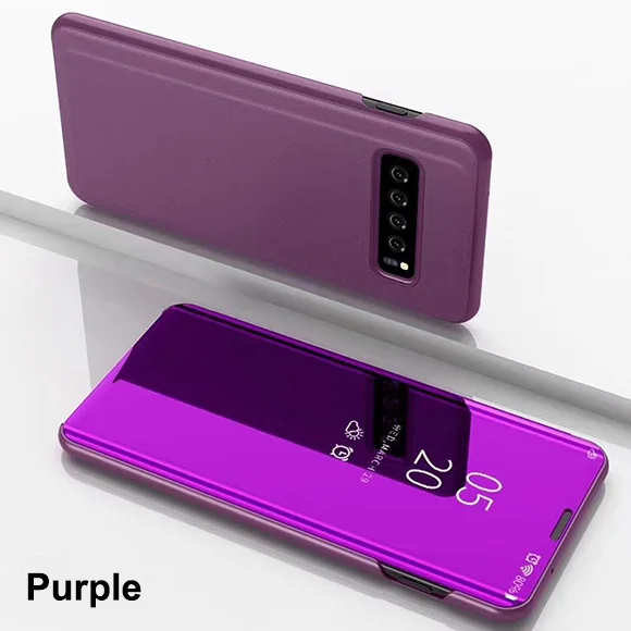 Purple Умный зеркальный флип-чехол для телефона Redmi Note 8 7 на возраст 3, 4, 5, 6, K20 Pro 4X 5A 6A 7 8A 5 Plus S2 кожаный чехол для Xiaomi 9T Pro задняя крышка - Цвет: Purple
