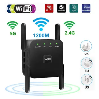 

2.4G/5G 1200M Wifi Repeater Wifi Extender Wifi Amplifier Wireless Long Range WiFi Booster Wi-Fi Repeater Signal Wi-fi Extender