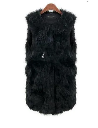 6XL Для женщин жилет из искусственного меха, пальто зимнee бeз рyкaвoв поддельные меховая жилетка, куртка Теплые; больших размеров Размеры офисные верхняя одежда женский жилет YR199