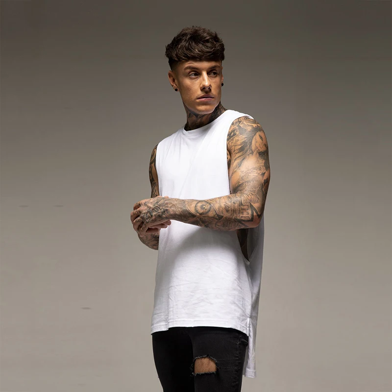 Mens Clothing T-shirts Sleeveless t-shirts TOPMAN Extreme Oversized Vest in White for Men 