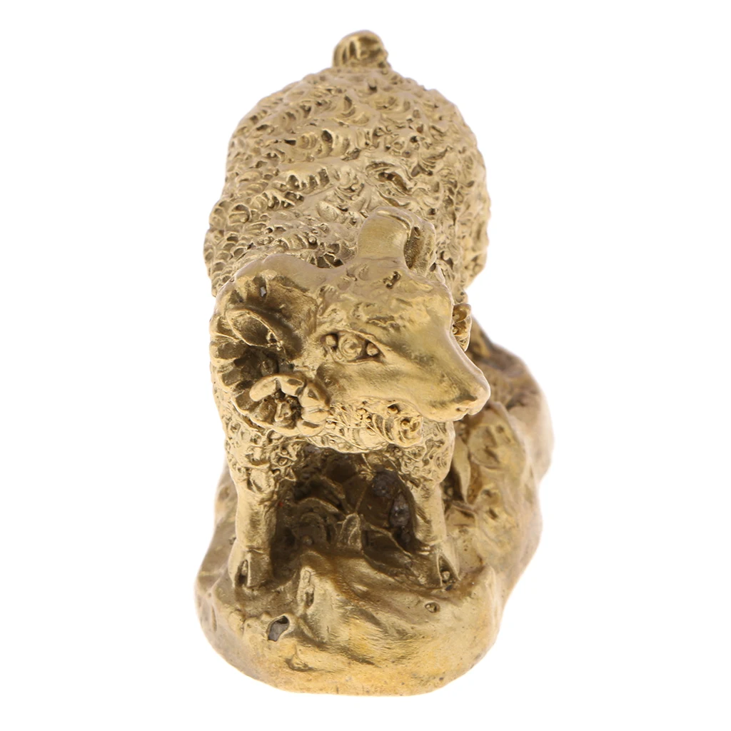 Golden Brass Animals Statues Figurines Chinese Traditional Zodiac Shengxiao Ornaments for Home Office Table Desktop Shelf Decor - Цвет: 7