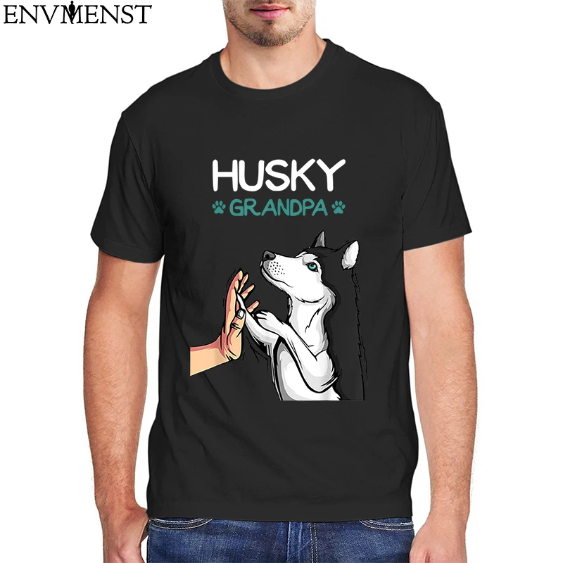 Забавные мужские футболки в стиле ретро с изображением хаски 100% хлопок собака