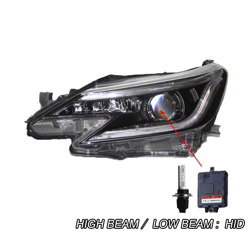 HID Автомобильный Стайлинг светодиодный HID светодиодный фары передняя фара чехол для Toyota eliz фары 2013 Mark X Биксеноновые линзы ближнего света - Color: HID