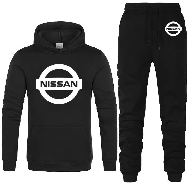 Мужские толстовки с капюшоном с логотипом Nissan, унисекс, модная мужская толстовка с капюшоном в стиле хип-хоп, harajuku, повседневные флисовые худи, штаны, костюм из 2 предметов - Цвет: 806