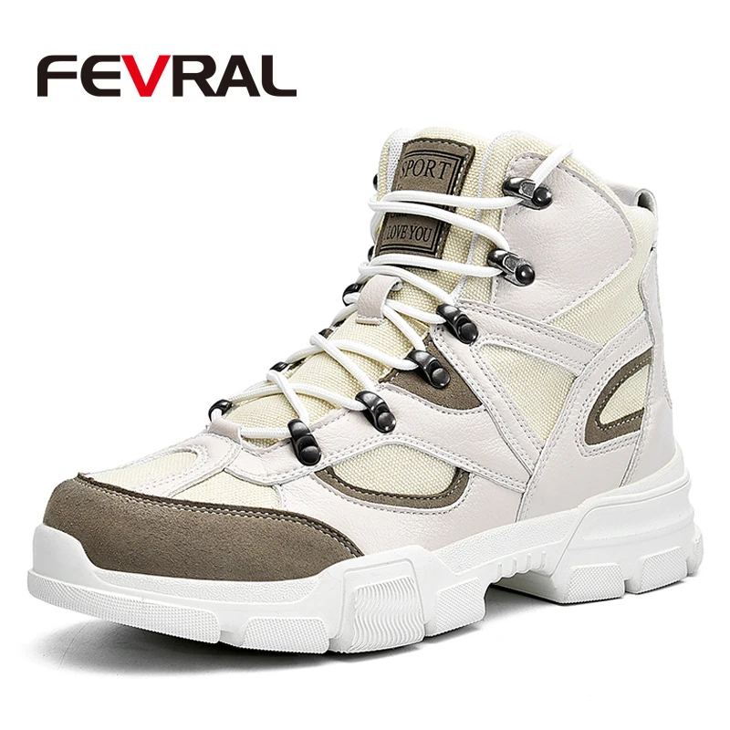 

FEVRAL Men Boots Autumn Winter 2019 New Fashion Walking Casual Boots High Quality Men Shoes Men Footwear Ankle Boots Size 39~45