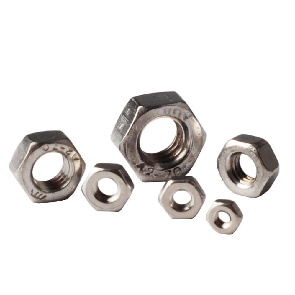 

120pcs M2-M6 Stainless Steel Silver Hex Nuts Inserts Assortment Kit Replacement
