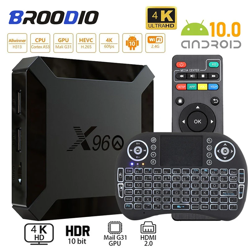 2020 TV Box Android 10.0 X96Q Allwinner H313 Quad Core Youtube Media Player Smart-TV TVBOX Android Set-Top Smart TV  Box 2GB16GB