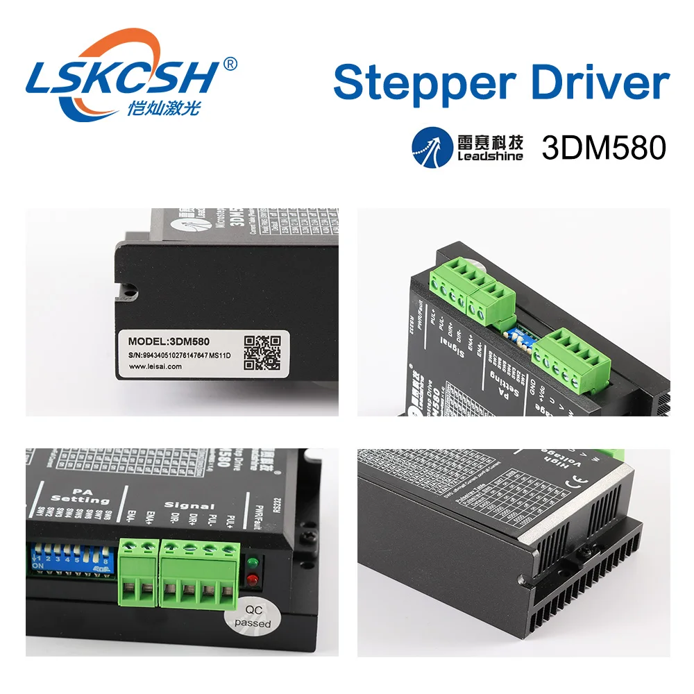 LSKCSH 3 этапа лазерный драйвер пошаговый 3DM580 18-с алюминиевой крышкой, 50В DC 1,0-8.0A для Co2 лазерная гравировка машины для резки 1390/1410