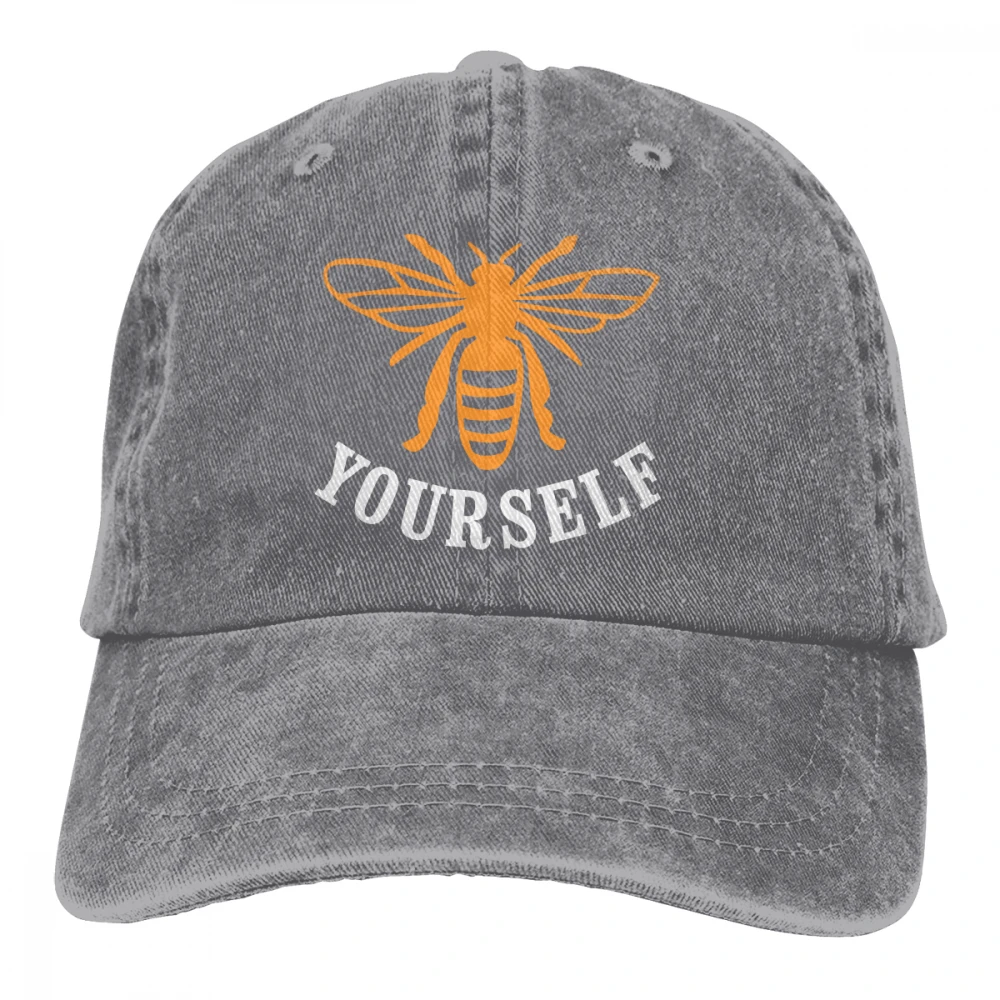 Bee Yourself Casquette черные унисекс Мужские Женские джинсовые бейсболка с ремешком кепки регулируемые Гольф папа шляпа