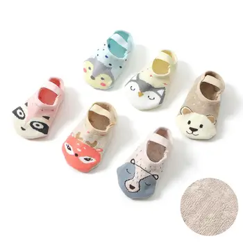 

Children Elk Bear Owl Elastic Strap Low Cut Breathable Anti Slip Floor Socks Cotton Socks Christmasgift pantofole meia feminina