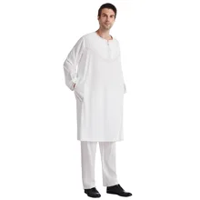 

Muslim Men's Abaya Robe+Sherwal Arab Dishdasha Thobe Ramadan Jubba Costumes Saudi Arabia Dubai Eid Turkey Abaya Islamic Clothes