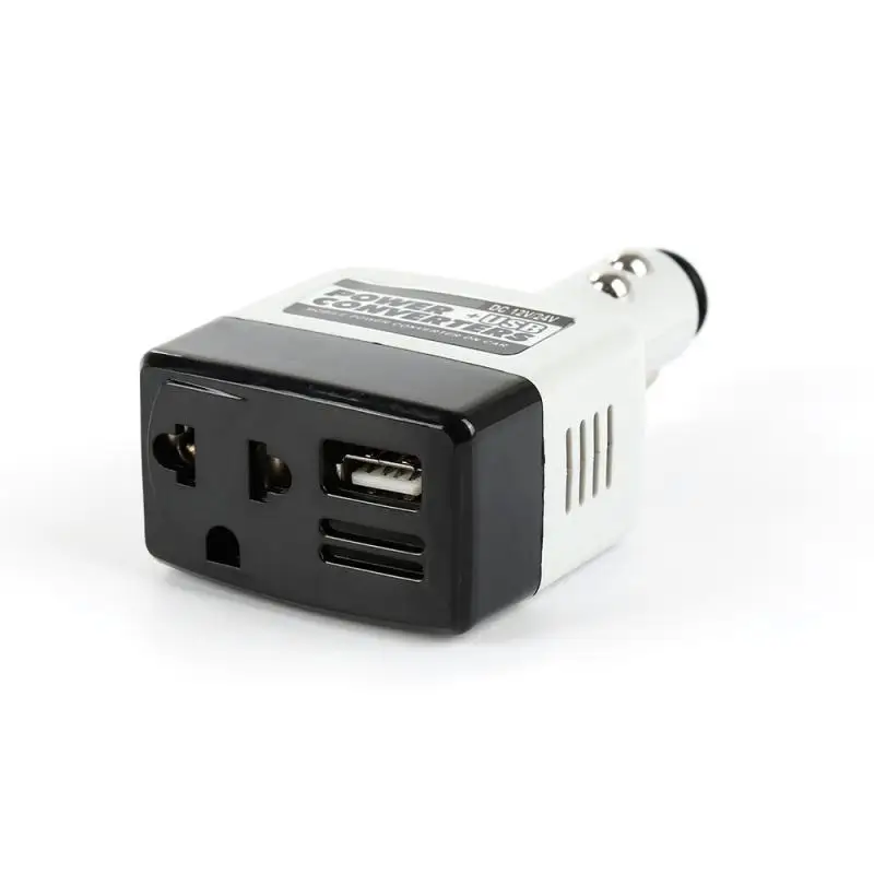 Мобильная Автомобильная розетка USB Мощность преобразователя адаптер ABS большое Портативный прочный DC 12 V/24 V AC 220V Мощность+ зарядных порта USB для автомобиля аксессуары