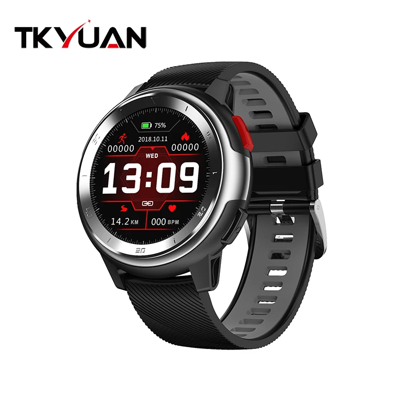 gray TKYUAN, DT68, смарт-часы для мужчин, IP68, водонепроницаемые, 1,2 дюймов, полный сенсорный экран, 30 дней, длительное время ожидания, ЭКГ, умные часы для Android IOS - Цвет: gray