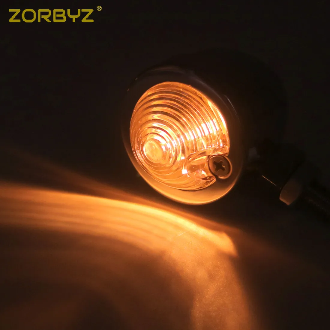 ZORBYZ мотоцикл хромированная металлическая пуля дым/янтарный/прозрачные линзы указатели поворота Индикатор для Harley Kawasaki Triumph на заказ