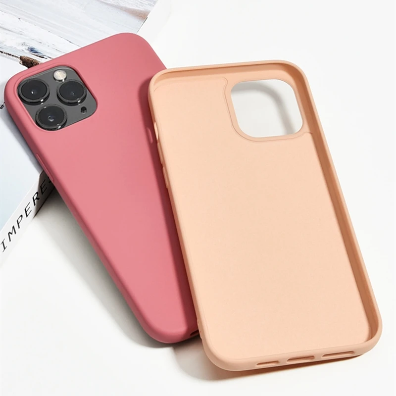 Cover For Apple iPhone12 Pro Max Mini Original Liquid Soft Silicone Luxury Case iPhone 12 Pro Shockproof Phone Covers iPhone 12