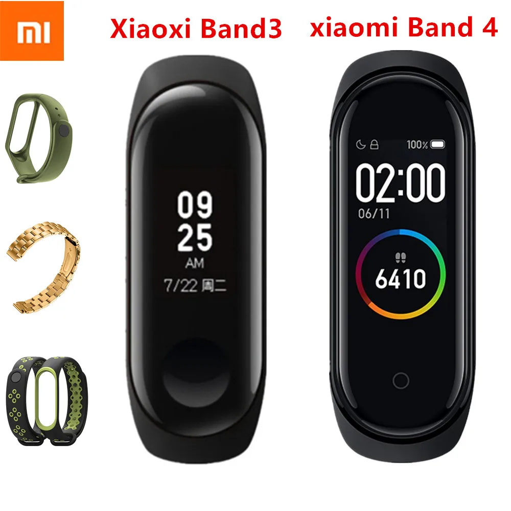 

Xiaomi Mi Band 4/3 Smart Bracelet 0.95" AMOLED Color Screen 135mAh 50M Waterproof 6-sport modes Smart Wristband With Strap