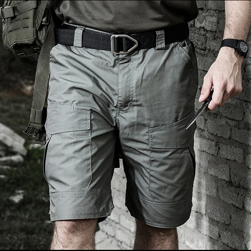 Summer Shorts Tactical Multi-pocket Hiking Cargo Shorts Men's Outdoor Sports Travel Camping Fishing Waterproof Shorts