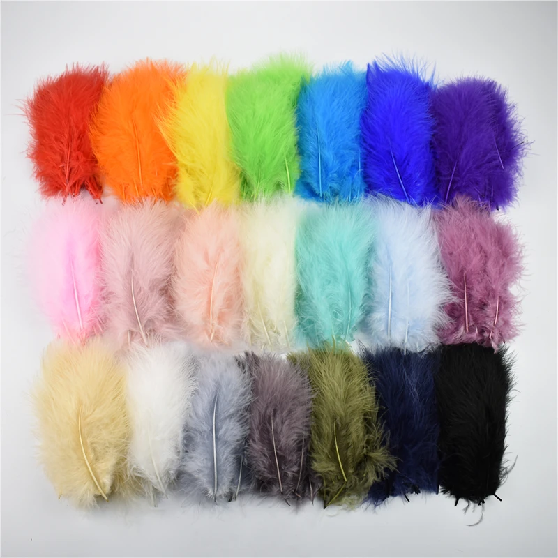 Colored Natural Turkey Marabou Feather 20Pcs/Lot 10-15cm Fluffy Plume Wedding Dress Party DIY Decorations Handicraft Accessories craft feathers natural feathers mixed color feathers turkey feathers
