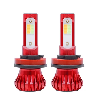 

2X COB H11 Driving Car Headlight 8000K Ice Blue 3000K Amber Yellow LED Fog Lights Bulbs DRL Dual Color Lamps H8 H9
